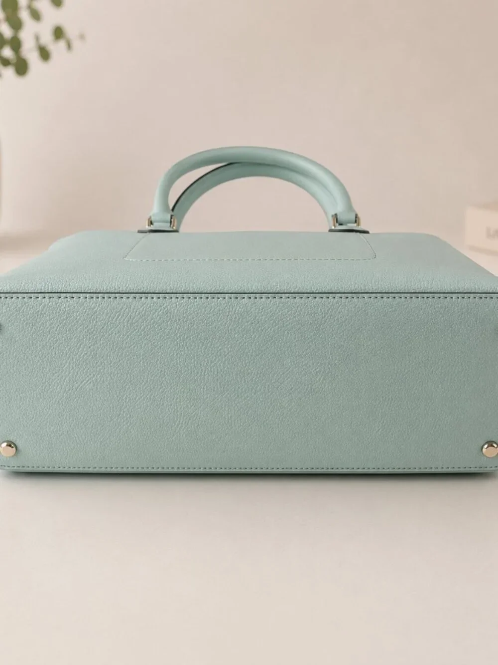 Kate Spade NY Spring Meadow Tote Bag Logo 2 Handle Purse Satchel Teal Mint Used